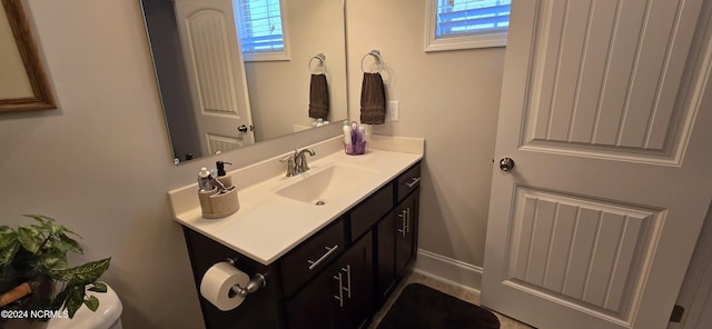 bathroom with vanity and a wealth of natural light