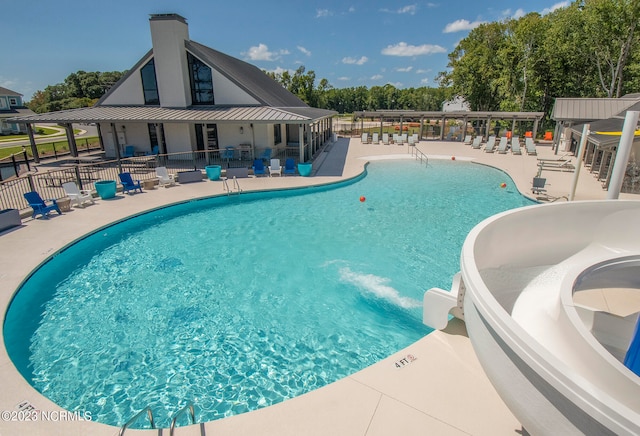 view of pool featuring a patio area