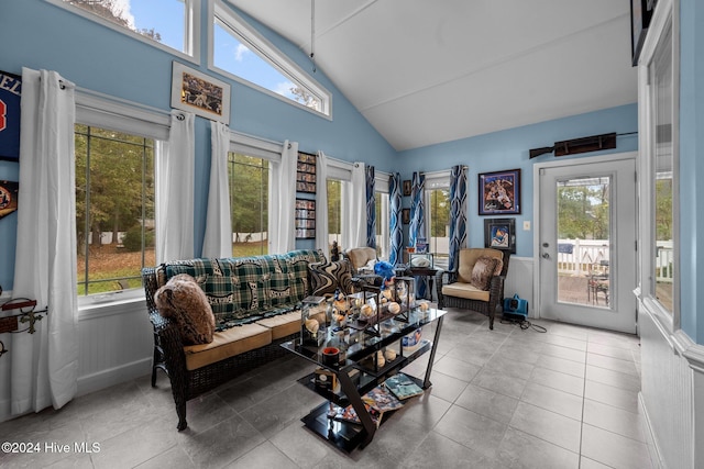 sunroom / solarium with vaulted ceiling and plenty of natural light