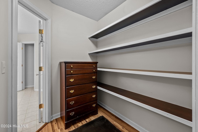 spacious closet with light wood-type flooring