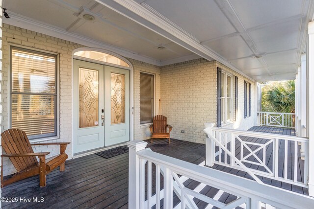 deck featuring ceiling fan