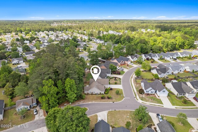 8525 Primm Forest Dr, Leland, NC 28451 - aerial perspective of suburban area featuring property parcel outlined