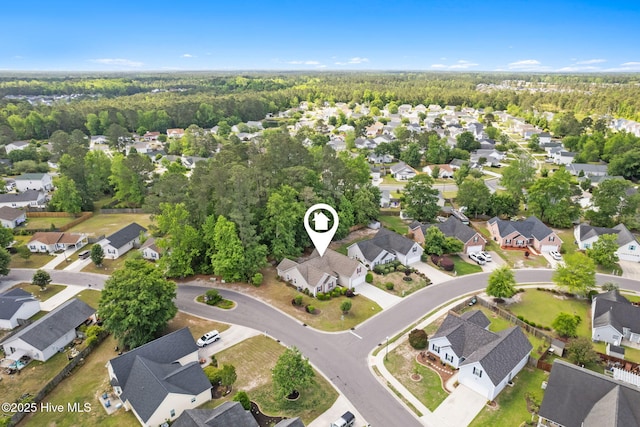 8525 Primm Forest Dr, Leland, NC 28451 - drone / aerial view with a view of trees and a residential view
