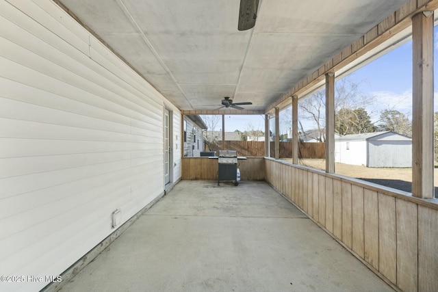 view of unfurnished sunroom