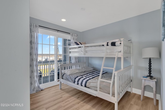 bedroom featuring hardwood / wood-style flooring