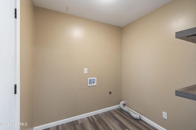 laundry area featuring hardwood / wood-style floors, washer hookup, and electric dryer hookup