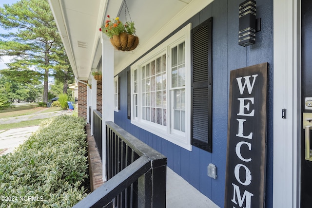 view of home's exterior featuring covered porch