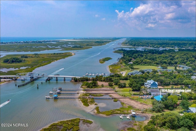 1324 Final Landing Ln, Wilmington, NC 28411 - drone / aerial view of a large body of water and a notable bridge