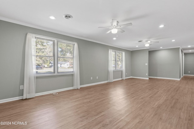 510 Millhouse Rd, Castle Hayne, NC 28429 - unfurnished room featuring recessed lighting, crown molding, visible vents, and ceiling fan