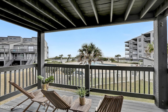 1928 New River Inlet Rd Unit 207, North Topsail Beach, NC 28460 - view of wooden terrace