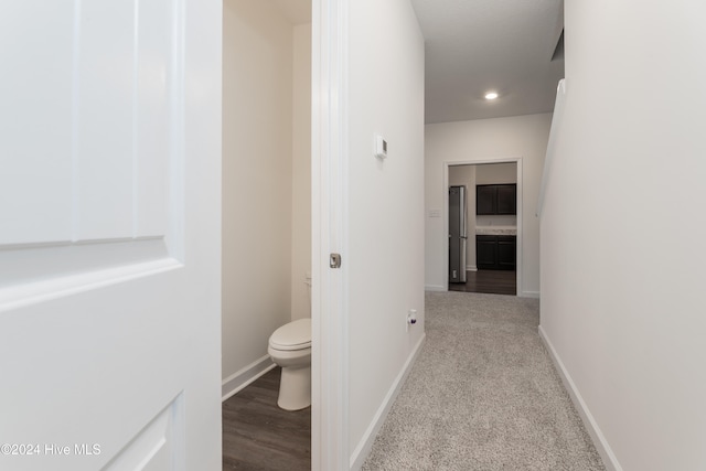 hall featuring light hardwood / wood-style flooring