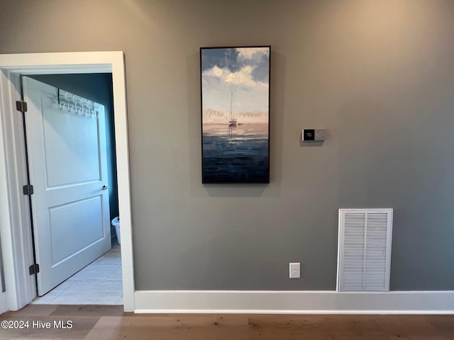 interior space with light hardwood / wood-style floors