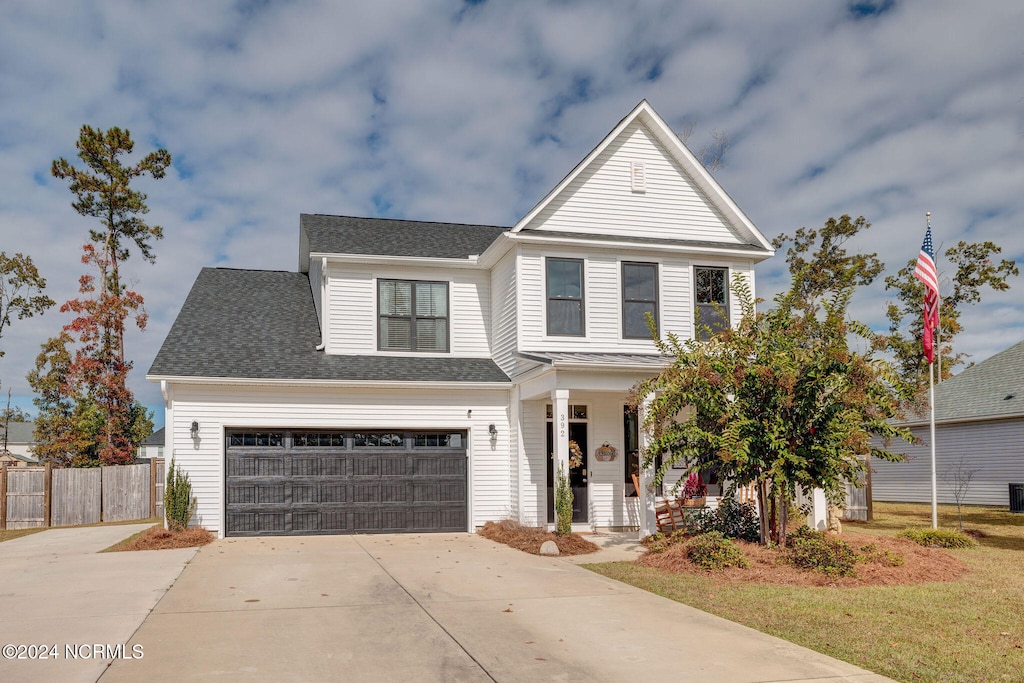 view of property with a garage