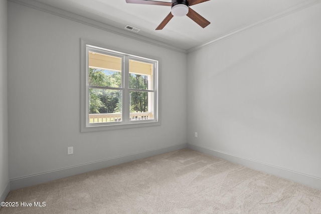 1552 Windsong Dr SW, Ocean Isle Beach, NC 28469 - empty room with carpet, ornamental molding, ceiling fan, and baseboards