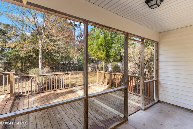 view of unfurnished sunroom