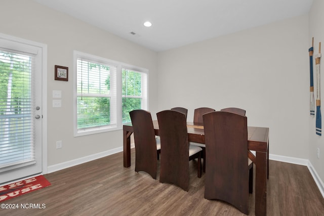 6639 Ramsey St, Fayetteville, NC 28311 - dining space with wood finished floors and recessed lighting