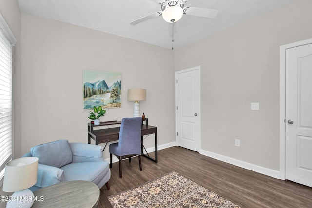 6639 Ramsey St, Fayetteville, NC 28311 - home office with wood finished floors and a ceiling fan