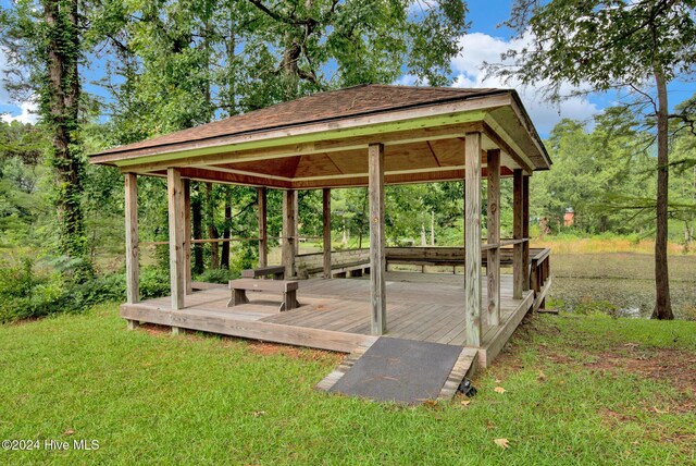 6639 Ramsey St, Fayetteville, NC 28311 - deck with a gazebo and a lawn