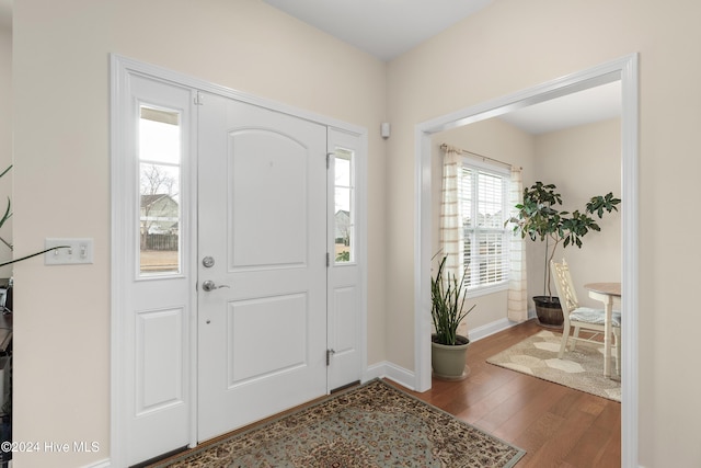 entrance foyer featuring hardwood / wood-style flooring