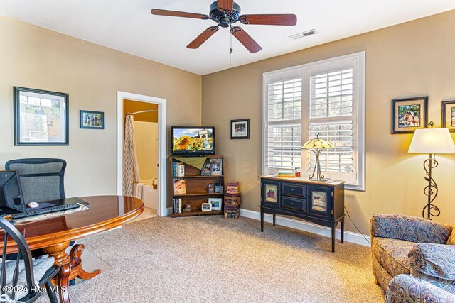 154 Horizon Trl, Aberdeen, NC 28315 - carpeted office with a ceiling fan and baseboards