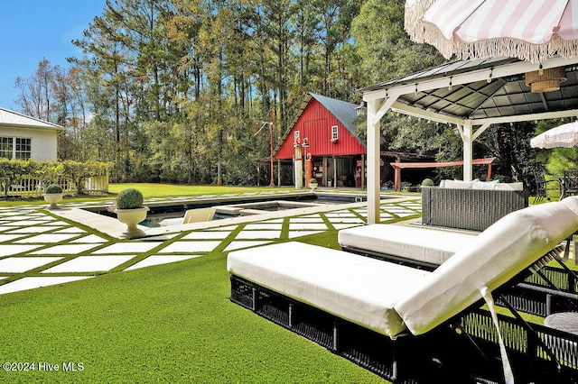 view of yard featuring a gazebo