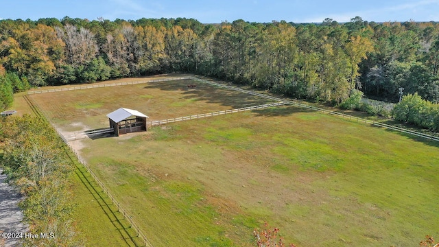 bird's eye view featuring a rural view