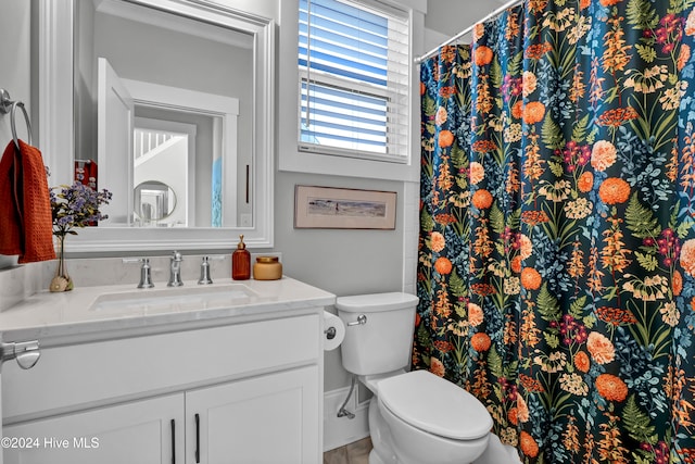 bathroom with toilet and vanity