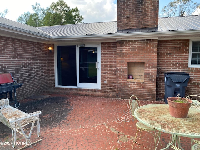 view of patio with area for grilling