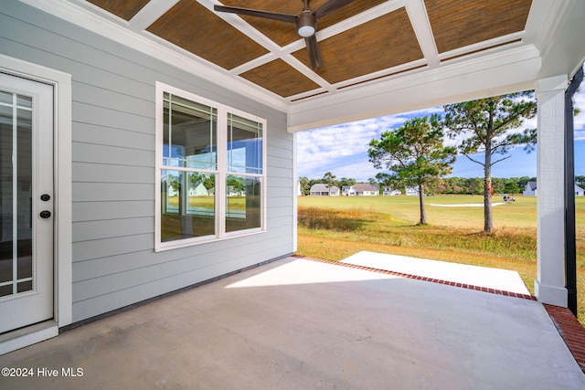 view of patio / terrace with ceiling fan