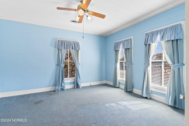 950 Main St, Fair Bluff, NC 28439 - unfurnished room with carpet, baseboards, and ceiling fan
