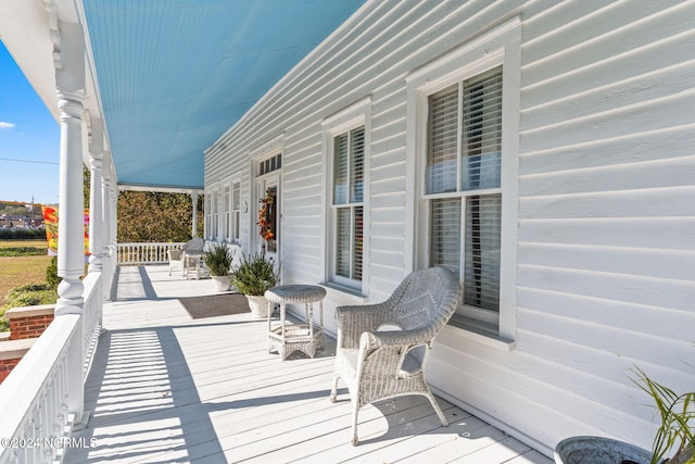 950 Main St, Fair Bluff, NC 28439 - wooden terrace with covered porch
