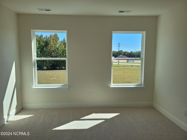 carpeted empty room with baseboards and healthy amount of natural light