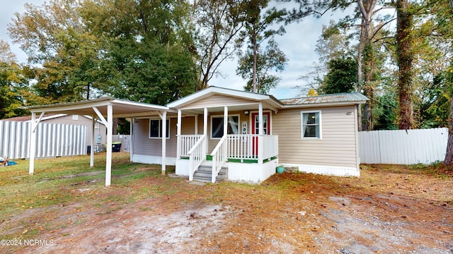 view of front of house with covered porch