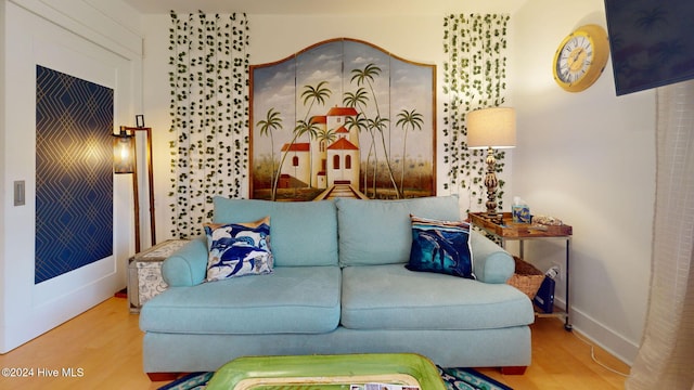 living room featuring hardwood / wood-style flooring