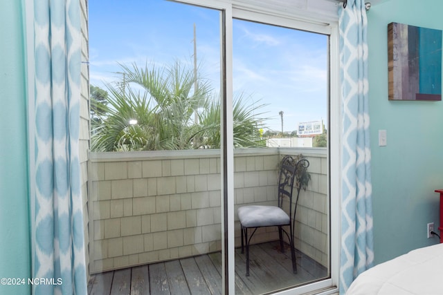 exterior space featuring hardwood / wood-style floors