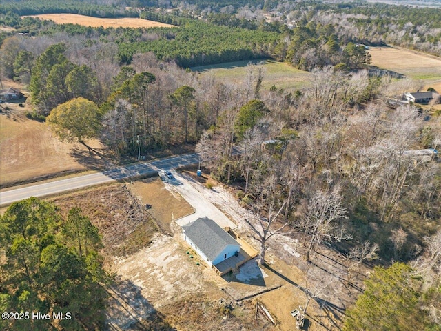 bird's eye view with a rural view