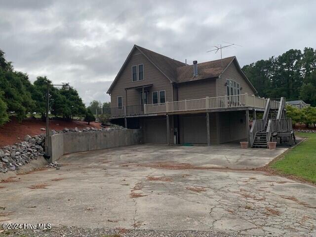 106 Summer Place Ln, Merry Hill, NC 27957 - view of front of house with a deck, stairway, and driveway