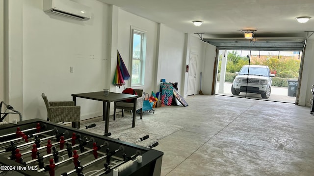 garage with a wall mounted AC