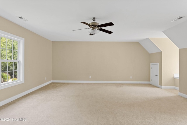 1109 Foxbow Cv, Leland, NC 28451 - additional living space featuring a ceiling fan, light carpet, and baseboards
