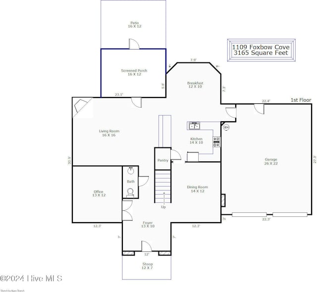 1109 Foxbow Cv, Leland, NC 28451 - room layout