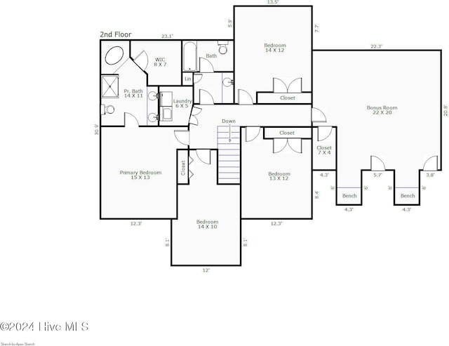 1109 Foxbow Cv, Leland, NC 28451 - property floor plan