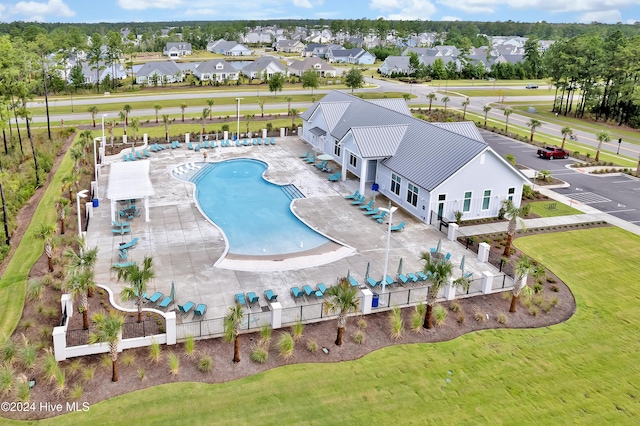 1109 Foxbow Cv, Leland, NC 28451 - bird's eye view of a pool area