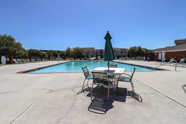 view of pool featuring a patio area