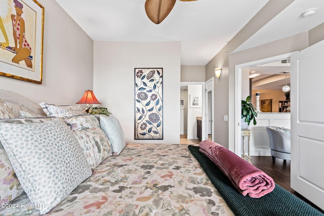 bedroom featuring hardwood / wood-style flooring