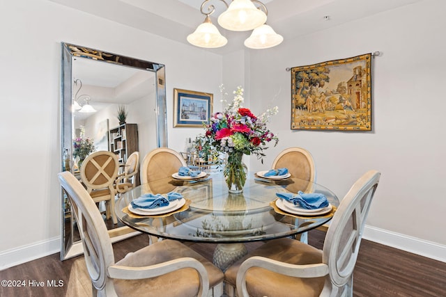 dining room featuring dark wood-type flooring