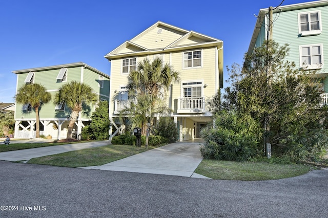 coastal home featuring a carport