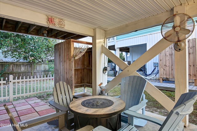 view of patio / terrace with ceiling fan