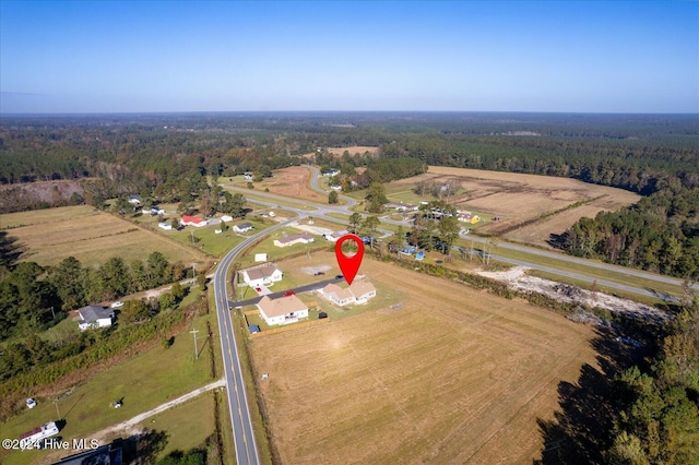 34 Bless Ave, Bolton, NC 28423 - aerial view of property and surrounding area featuring a forest and rural landscape