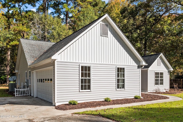 view of home's exterior with a garage