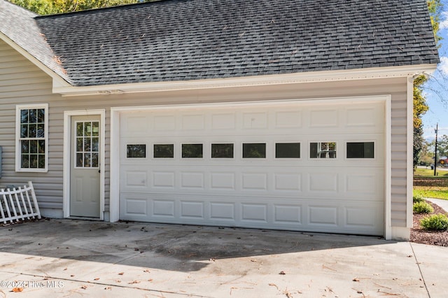 view of garage